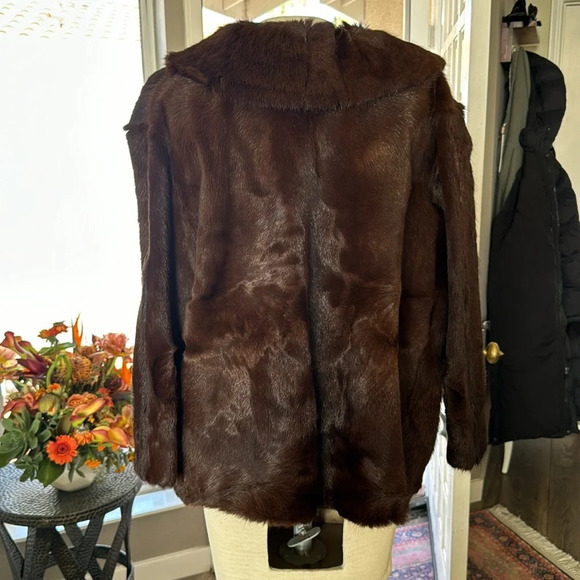 Vintage dark rich brown ranch mink fur coat short gorgeous - Picture 15 of 16